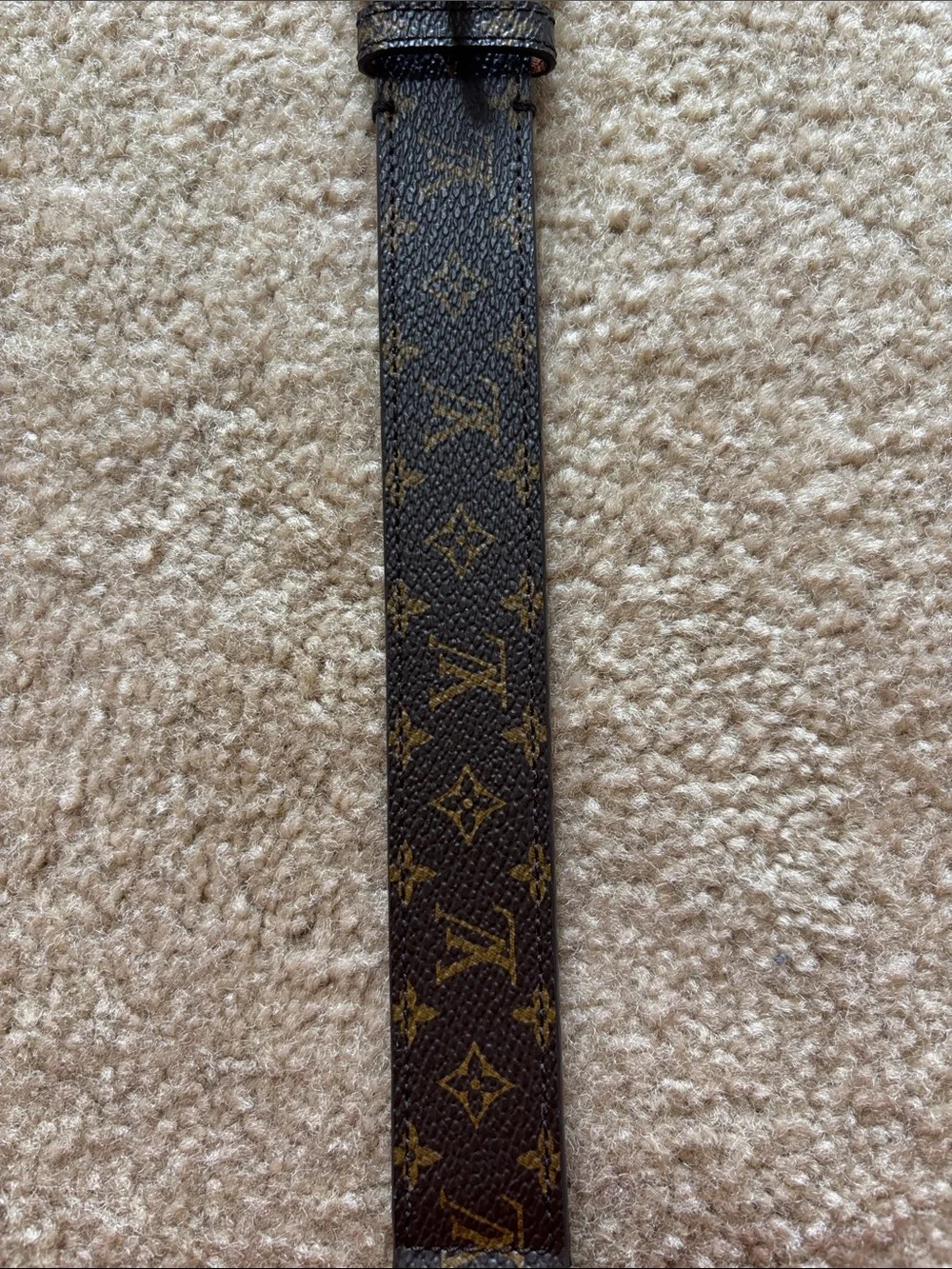 Louis Vuitton Monogram Pattern Leather Belt in Brown - Picture 2 of 4